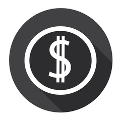 Dollar Sign Money Web Icon Flat Vector Illustration