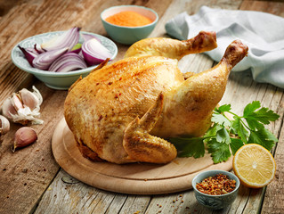 whole roasted chicken © Mara Zemgaliete