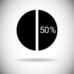 Pie Diagram Chart Graph Percentage Web Icon Flat Vector Illustration