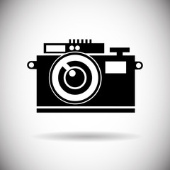 Professional Photo Camera Web Icon Flat Vector Illustration