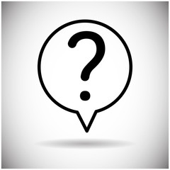 Question Mark Chat Bubble Icon Flat Vector Illustration