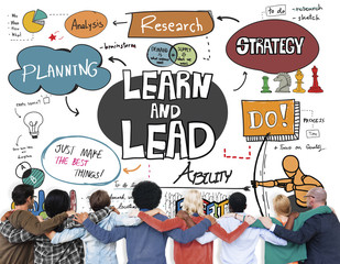 Obraz premium Learn and Lead Education Knowledge Development Concept