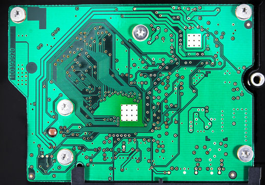 Integrated Circuit on binary background, IC chip board. IC backg