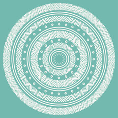 Ethnic mandala. Tribal hand drawn line geometric seamless pattern. Border. Doodles. Native vector illustration. Background. African, mexican, indian, oriental ornament. Henna tattoo style. Circle art