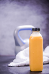 Natural diet drink and gym workout