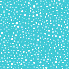 Snow white circles on blue background.