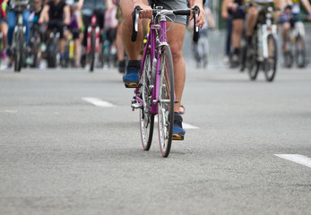 Obraz na płótnie Canvas Group of cyclist at bike race