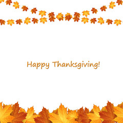 Thanksgiving background design with autumnal leaves