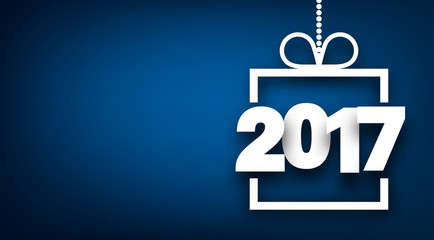 2017 New Year blue background.