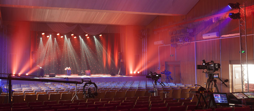 tv camera in a concert hall
