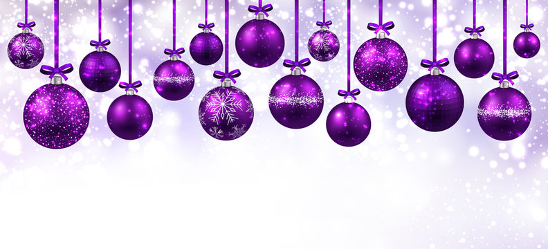New Year banner with Christmas balls.