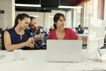 Office team. Group of people in business meeting in startup