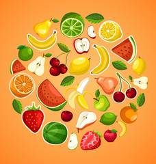 Fruit Festival : Fruit Elements : Vector Illustration