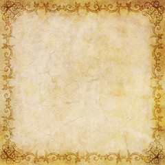 Old paper with floral frame