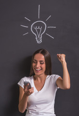 Beautiful emotional lady