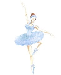 watercolor girl ballerina - 122846339