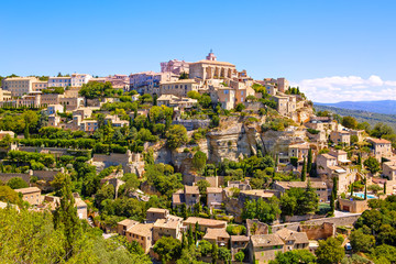 View on Gordes, a small typical town in Provence, France