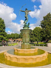Fototapeta na wymiar Apollo in Coronation Garden, Dudley, UK.