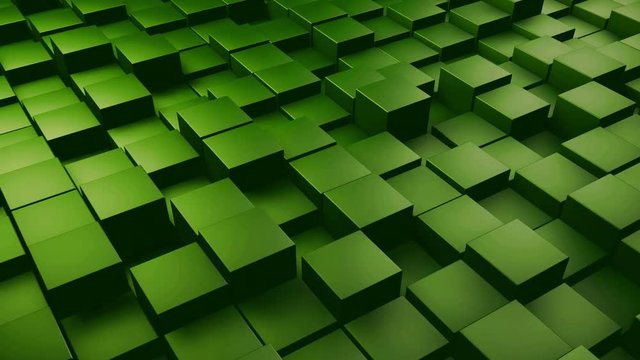 Abstract surface of moving cubes
