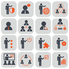 Human resources and management icons set. Vector ilustration