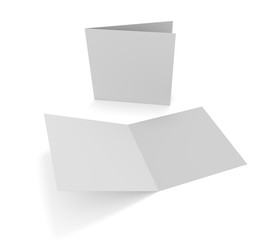 Blank 3d illustration opening square isolated greeting card