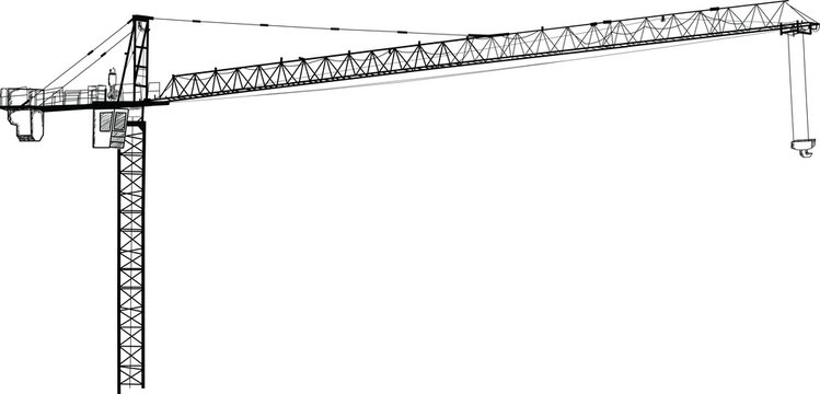 Crane line vector, EPS 10.
