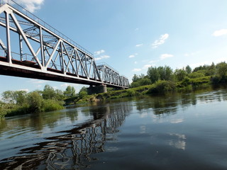 Fototapeta premium Bridge on the River Iput