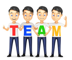 Obraz premium 3d business team on a white background