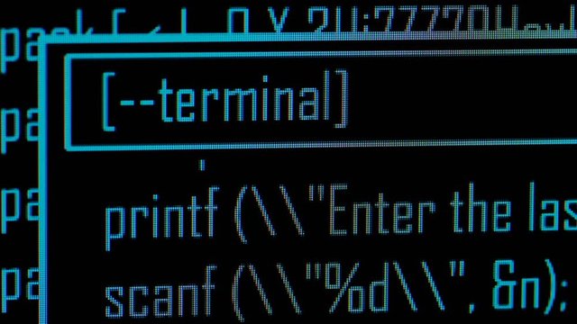 Close up of a computer program code loading