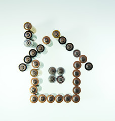 House made from used batteries