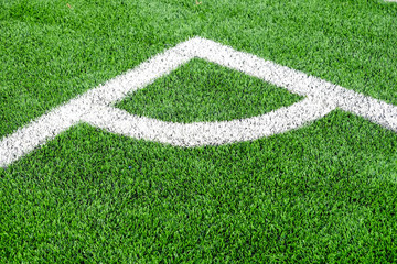 Corner of the Artificial turf football (Soccer) field