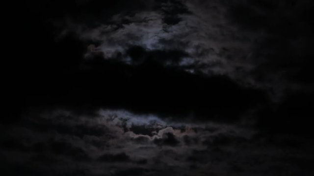 Moon and Clouds at night sky