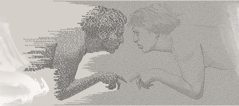 Ecce Homo-Touch of Self Cognition
Digital Typography Illustration of Man in a moment of self-cognition
