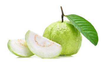 Guava fruit isolated on white background.