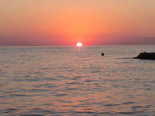 закат на море