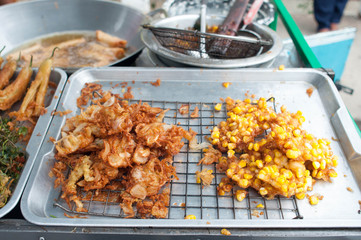 Street Food. Street food in Burmese (Myanmar). Fried Vegetable.