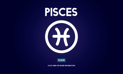 Obraz premium Pisces Astrological Astronomy Constellation Icon Concept