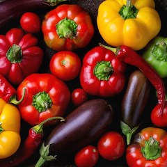 Fototapeta na wymiar Variety of colorful paprika peppers