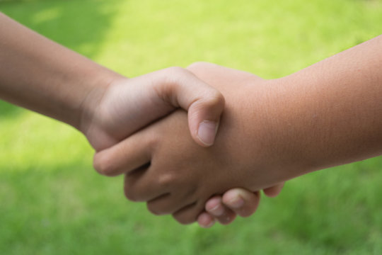 children holding hands