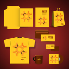 Stationery Template Design - Business Set with Abstract Pattern