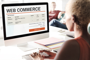 Fototapeta na wymiar E-commerce Online Shopping Website Technology Concept