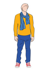 Fototapeta premium silhouette of a stylish guy. vector illustration