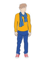 Fototapeta premium Stylish young man. vector illustration