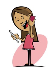 Teenager using gadgets