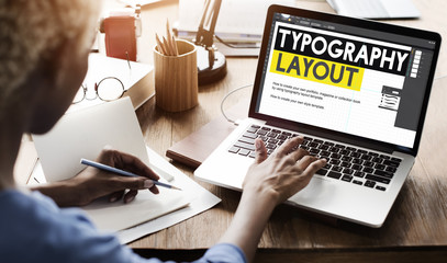 Fototapeta na wymiar Typography Layout Responsive Design Creative Concept