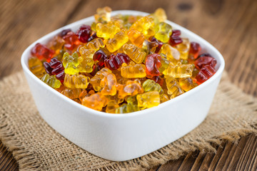 Bowl with Gummy Candy (selective focus)