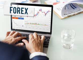 Fototapeta na wymiar Forex Stock Exchange Graph Global Business Concept