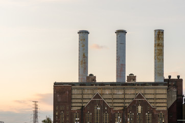 Industrial Plant Smokestacks
