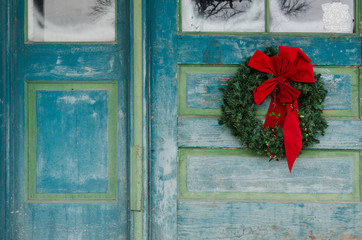 Wreath and old door