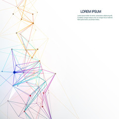 Vector Abstract futuristic - Molecules technology background. Geometric, Polygonal, Triangle pattern in molecule structure shape. Digital Futuristic, communication, Technology concept